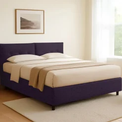 Letto Singolo Viola Sfoderabile Contenitore, Dimensione Materasso 90x200 cm - Nocara