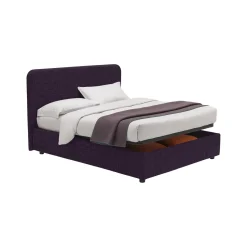 Letto Singolo Viola Sfoderabile Contenitore, Dimensione Materasso 90x200 cm - Serrone