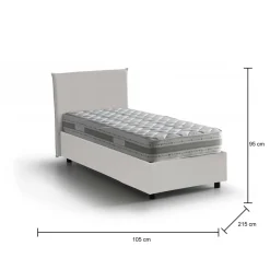 Letto una piazza con contenitore bianco 95x205 - Andros