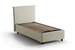 Letto una piazza contenitore beige 105x205cm rivestimento in tessuto - Arminius
