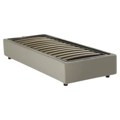 Letto una piazza contenitore beige 105x215cm adatto per materasso 90x200 cm - Alison