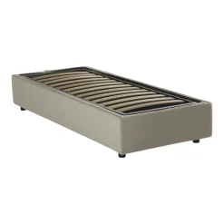 Letto una piazza contenitore beige 105x215cm sfoderabile - Arzon