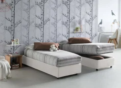 Letto una piazza contenitore bianco 105x205cm sfoderabile - Acrostico