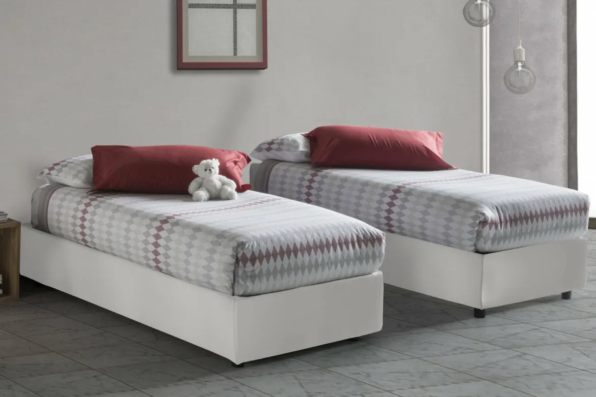 Letto una piazza contenitore bianco 105x215cm comodo - Richilde