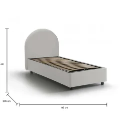 Letto una piazza contenitore bianco 95x205cm comodo - Parco