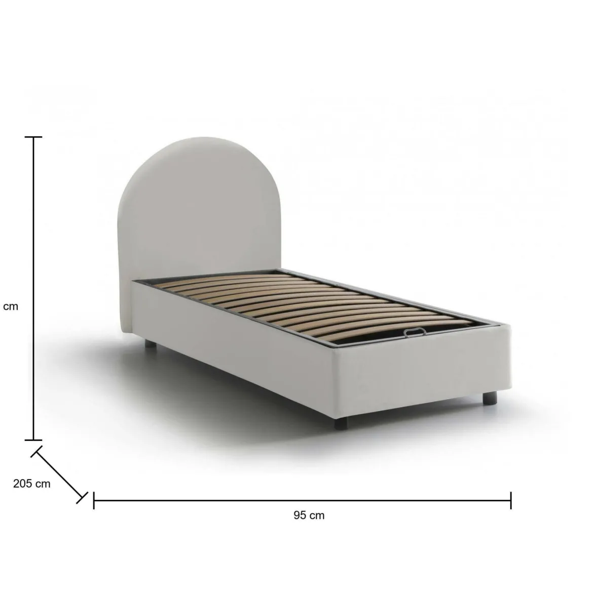 Letto una piazza contenitore bianco 95x205cm moderno - Aglie