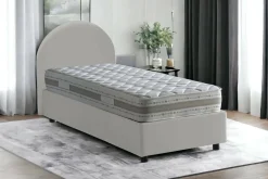 Letto una piazza contenitore bianco 95x205cm sfoderabile - Cirilla
