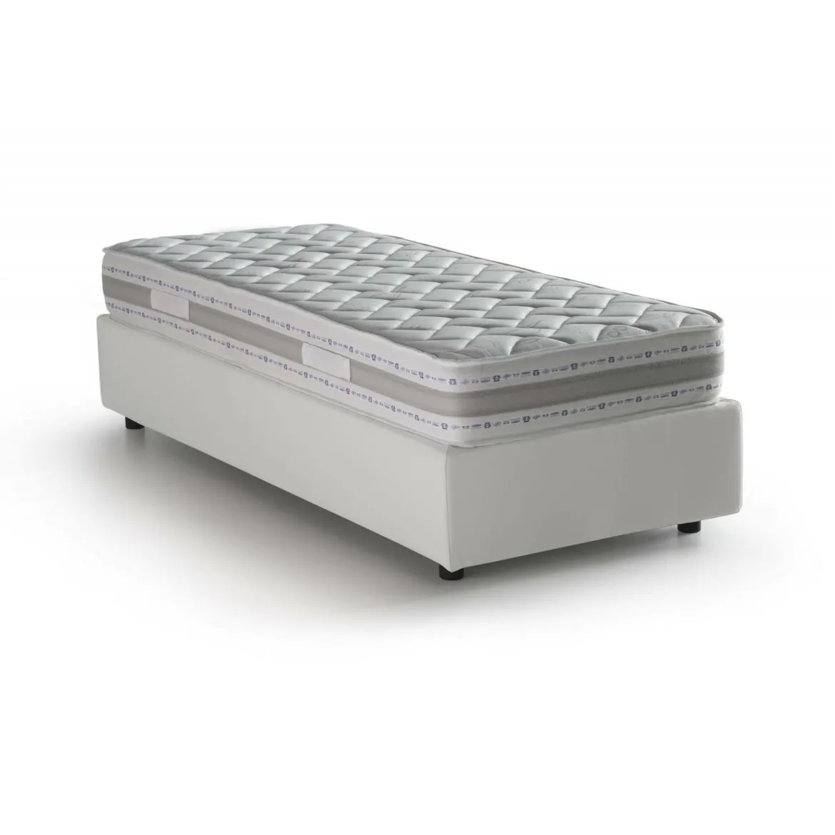 Letto una piazza contenitore bianco 95x215cm comfort - Boudicca