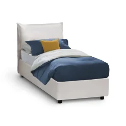 Letto una piazza contenitore bianco 95x215cm sfoderabile - Ava