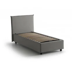 Letto una piazza contenitore grigio 105x215cm rete inclusa - Alder