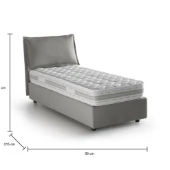 Letto una piazza contenitore grigio 95x215cm comodo - Ancara