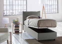 Letto una piazza contenitore grigio 95x215cm comodo - Ancara