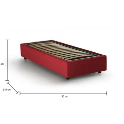 Letto una piazza contenitore tortora 105x205cm adatto per materasso 90x190 cm - Nantine