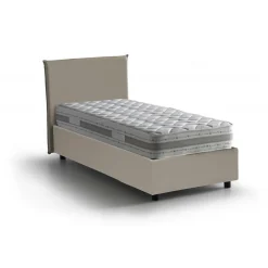 Letto una piazza contenitore tortora 105x205cm rivestimento in tessuto - Animal