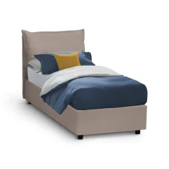 Letto una piazza contenitore tortora 105x215cm adatto per materasso 90x200 cm - Anitza