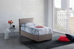 Letto una piazza contenitore tortora 105x215cm sfoderabile - Alder