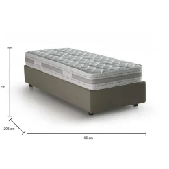 Letto una piazza contenitore tortora 95x205cm design - Andry