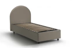 Letto una piazza contenitore tortora 95x205cm moderno - Fedra