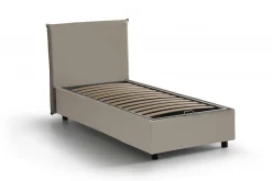 Letto una piazza contenitore tortora 95x215cm adatto per materasso 80x200 cm - Atelmo