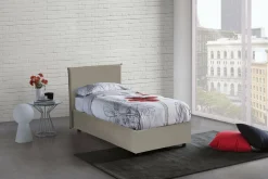 Letto una piazza contenitore tortora 95x215cm design - Domnitor
