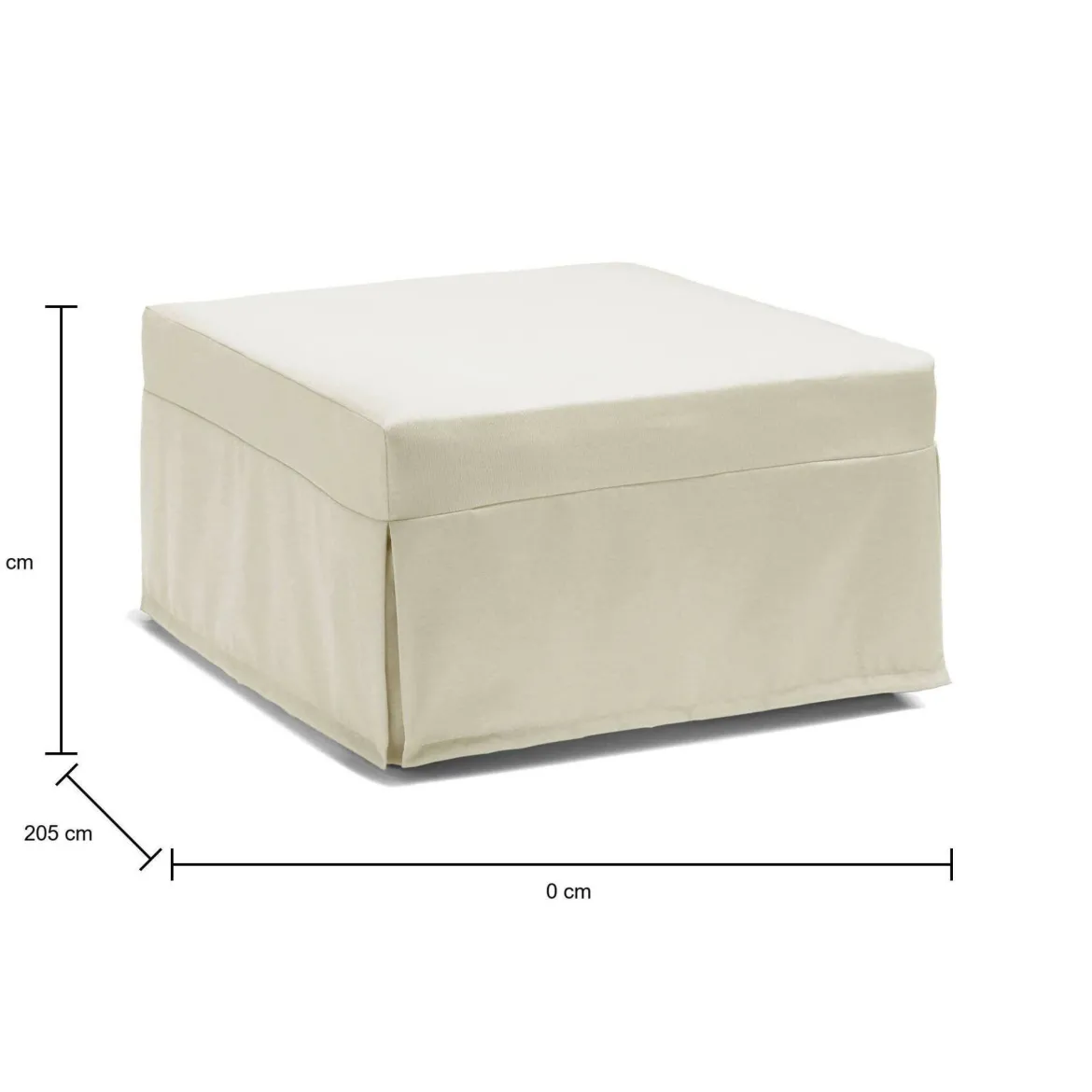 Letto una piazza pieghevole 80x80cm panna - Abak