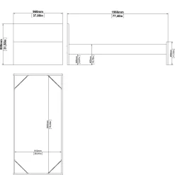 Letto un posto bianco 96x196cm adatto per materasso 90x190 cm - Assar