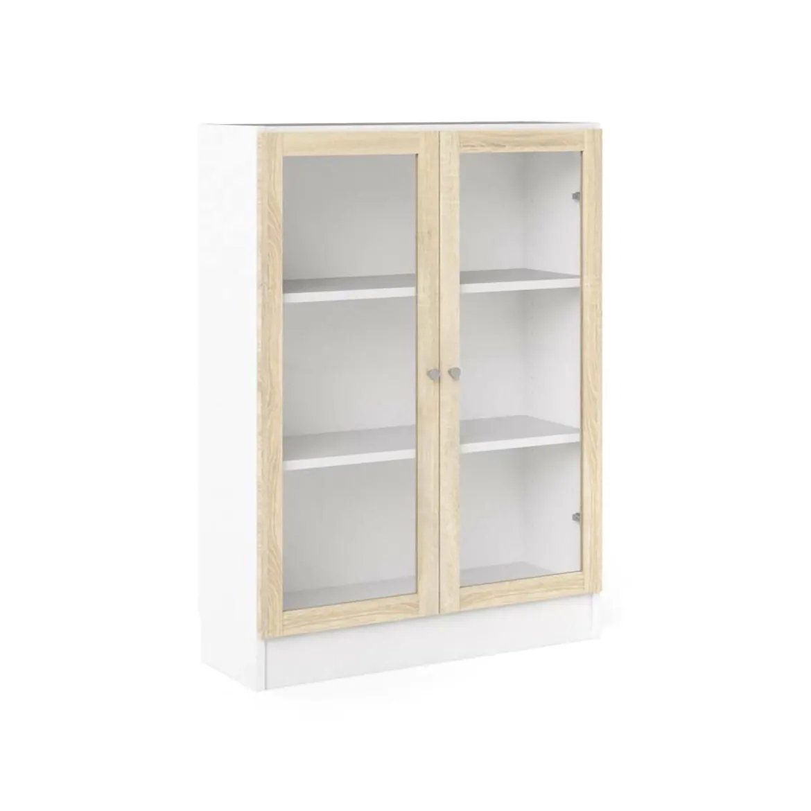 Libreria 2 ante bianca e quercia 79x203h cm - Chedeng