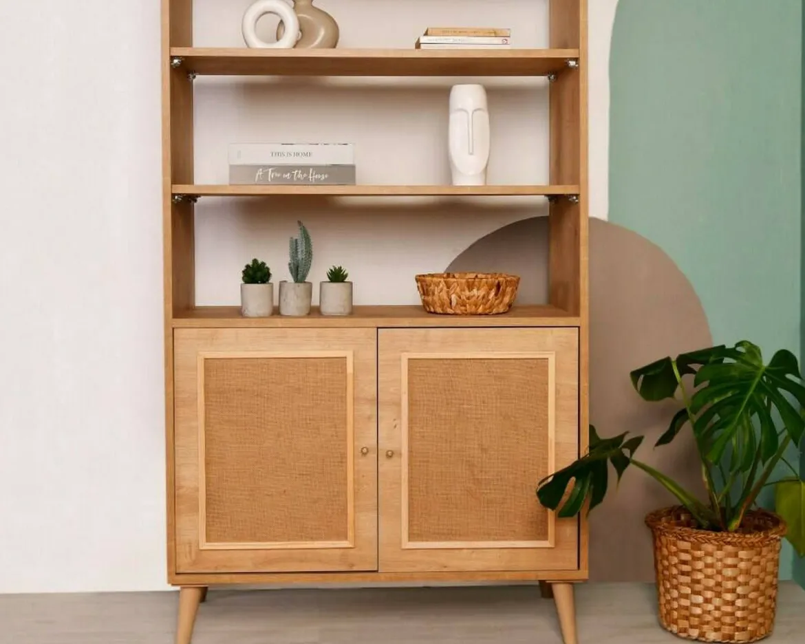 Libreria 2 ante quercia 90x110h cm - Suva