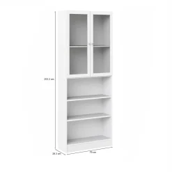 Libreria 2 ante vetro bianca 79x203h cm - Chedeng