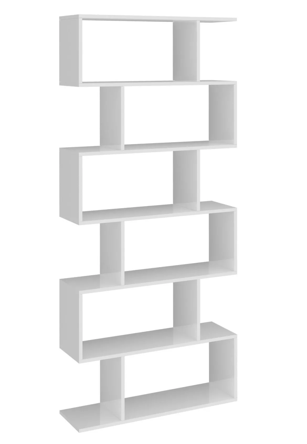 Libreria a zig zag bianca lucida 80x192h cm - Alowha