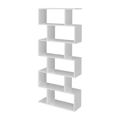 Libreria a zig zag bianca lucida 80x192h cm - Alowha