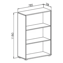 Libreria Beige 2 Ripiani Installazione a Terra 79x34x118h cm, - Leporano