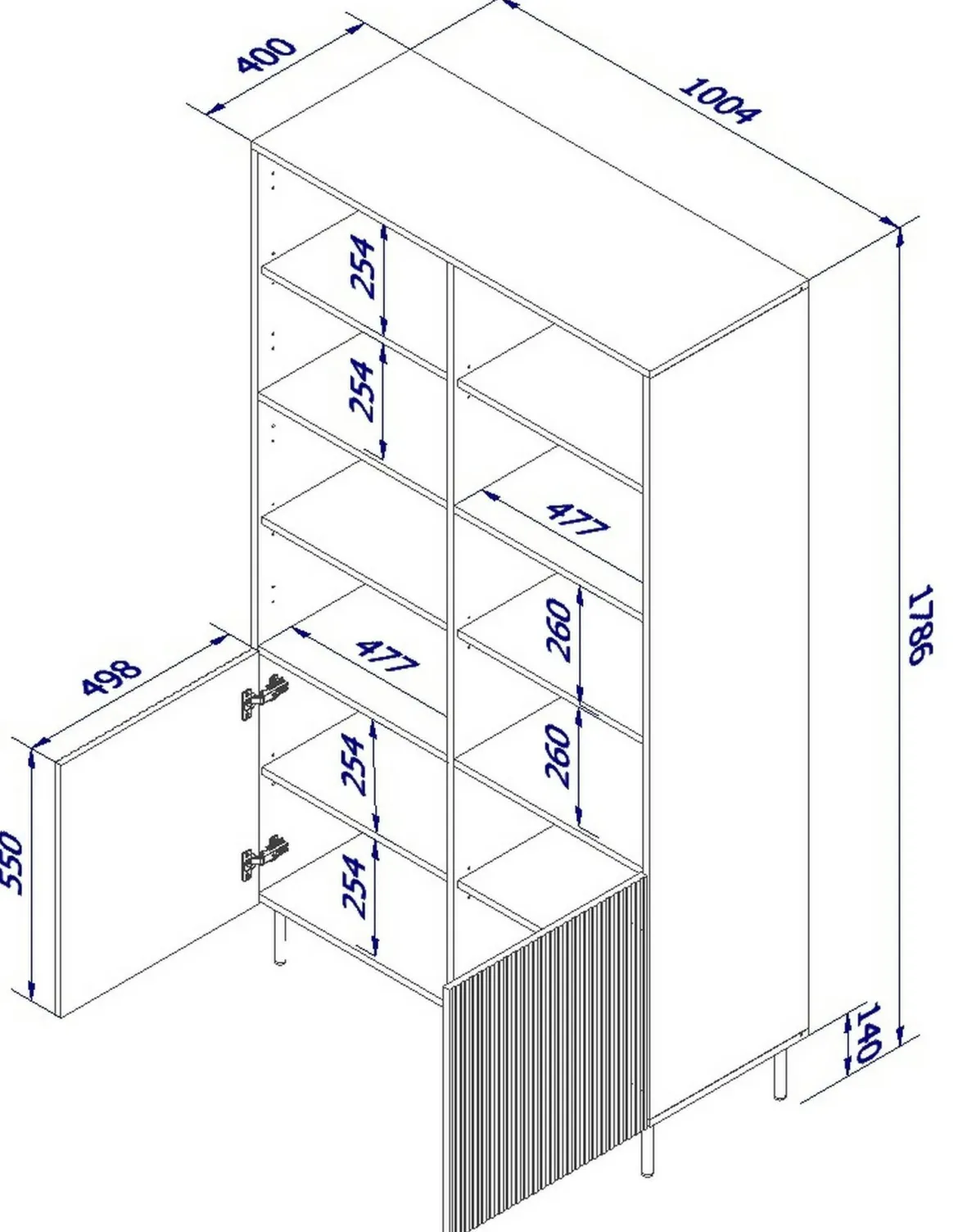 Libreria bianca 100x176h cm - Ghilarza