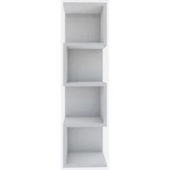 Libreria Bianco 3 Ripiani Installazione Libera 27x25x95h cm, Struttura Verticale - Cissone