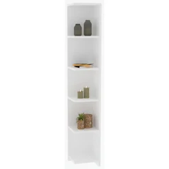 Libreria Bianco 5 Ripiani Installazione Libera 25x25x160h cm, Struttura Verticale - Tufillo