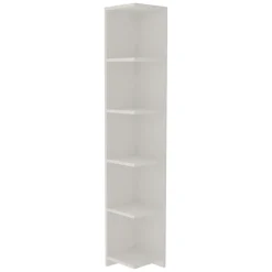 Libreria Bianco 5 Ripiani Installazione Libera 25x25x160h cm, Struttura Verticale - Tufillo