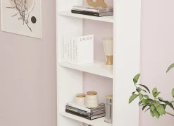 Libreria Bianco 5 Ripiani Installazione Libera 50x20x160h cm, Struttura Verticale - Piubega