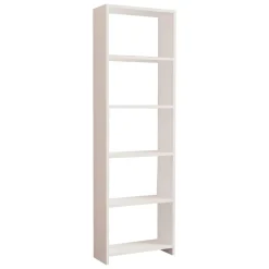 Libreria Bianco 5 Ripiani Installazione Libera 50x20x160h cm, Struttura Verticale - Piubega