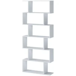 Libreria Bianco 5 Ripiani Installazione a Terra 80x25x191h cm, Portata Ripiani 15 - Clisi