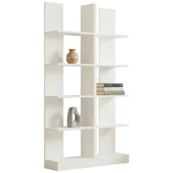 Libreria Bianco 8 Ripiani Installazione a Terra 68x25x161h cm, Struttura Aperta - Veniano