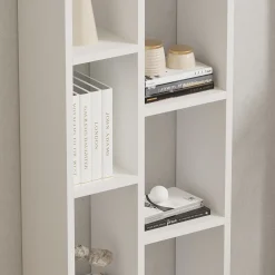Libreria Bianco 9 Ripiani Installazione a Terra 93x28x142h cm, Struttura a zig zag - Budrio