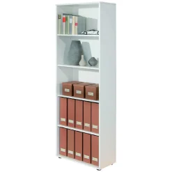 Libreria Bianco 4 Ripiani Struttura Verticale 60x30x180h cm, - Erba