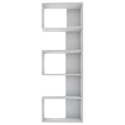 Libreria Bianco Rovere 4 Ripiani Installazione Libera 52x19x150h cm, Struttura Verticale - Nave