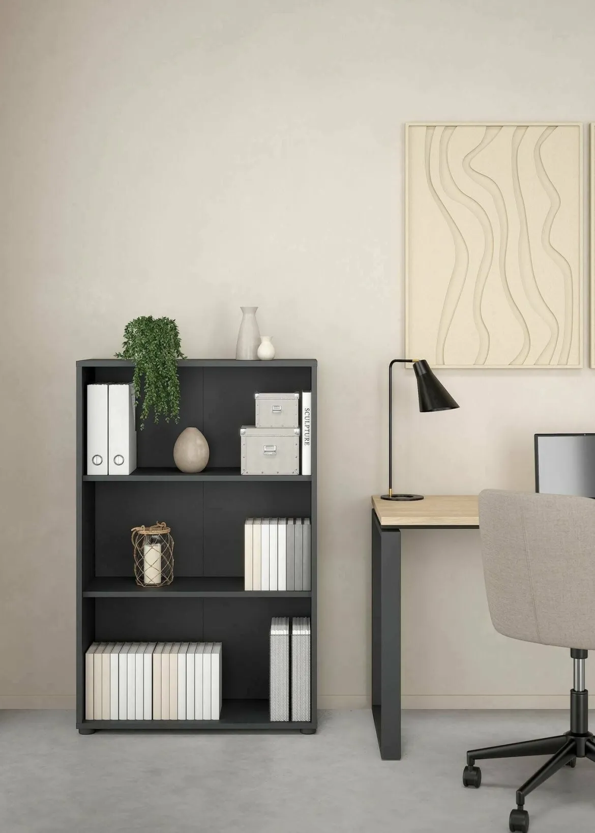 Libreria chic grigia 79x123h cm - Sparto