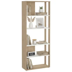 Libreria chic rovere e bianca 79x204h cm - MuGuiying