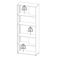 Libreria chic rovere e bianca 79x204h cm - MuGuiying
