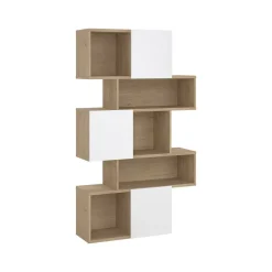 Libreria chic rovere e bianca lucida 95x166h cm - Acetosella