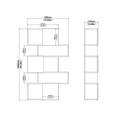 Libreria chic rovere e bianca lucida 95x166h cm - Acetosella