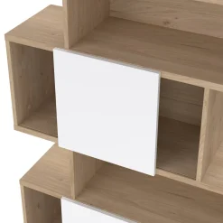 Libreria chic rovere e bianca lucida 95x166h cm - Acetosella