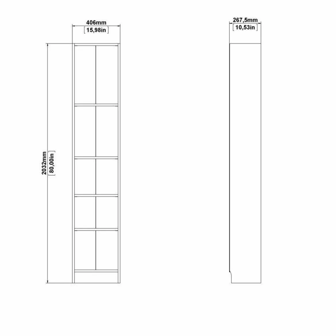 Libreria colonna bianca 40x203h cm - Albregio